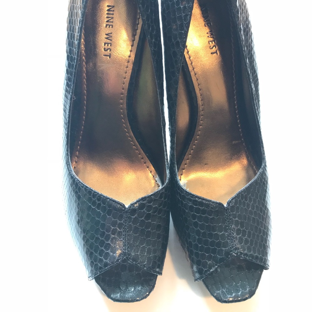 Nine West Black Peep Toe Heels - Picture 2 of 8